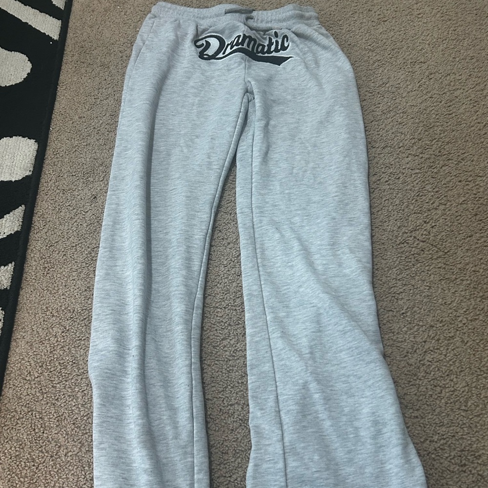 dramatic edikted grey wide leg sweatpants